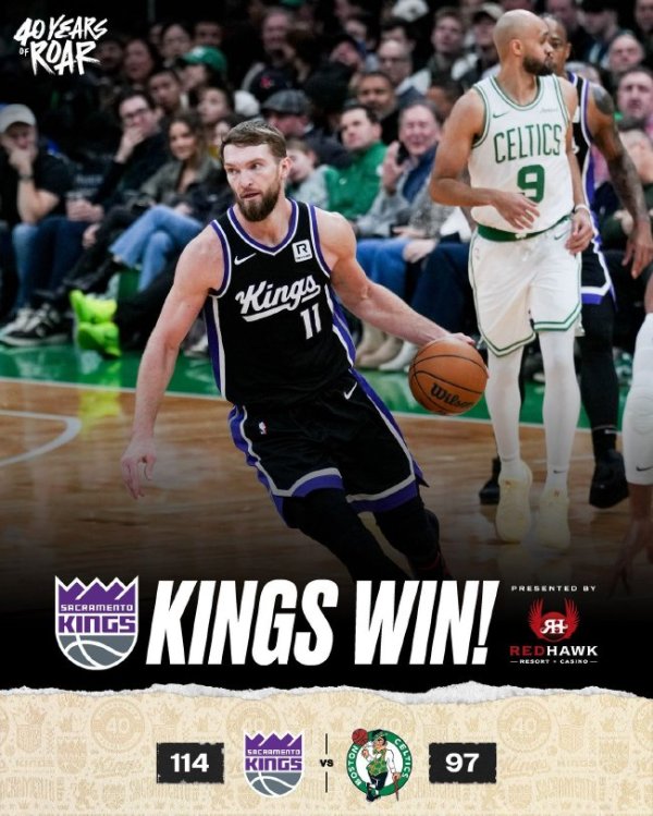 皇冠体育 小萨23+28国王大胜绿军6连胜 公牛送奇才5连败