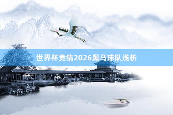 世界杯竞猜2026黑马球队浅析