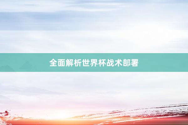 全面解析世界杯战术部署